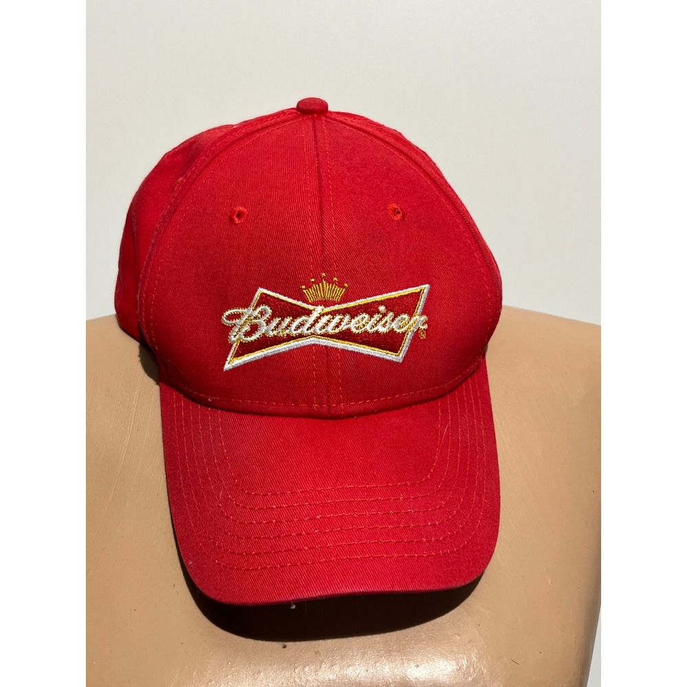 Budweiser King of Beers Red Snapback Hat Embroidered Logo Cotton Baseball Cap